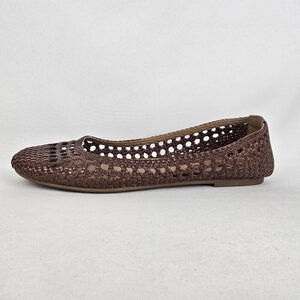 Ecco Brown Woven Ballet Flats Size 9